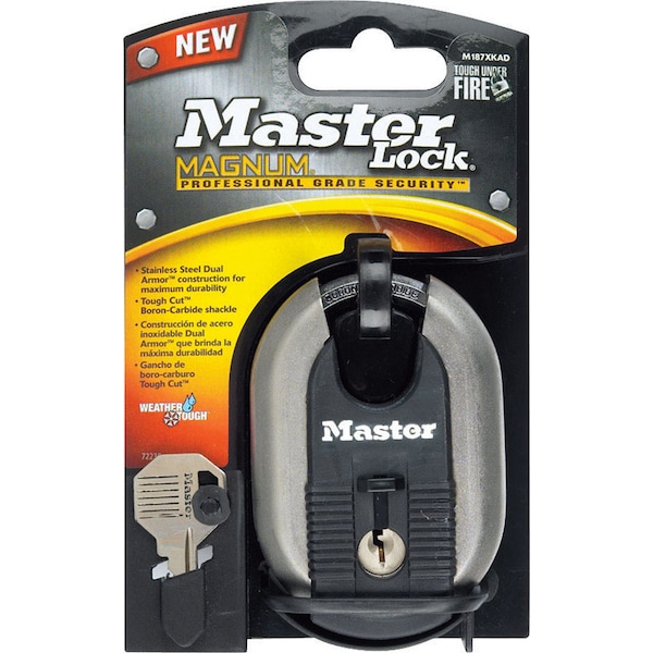 Master Lock 3-3/8 in. H X 1-3/16 in. W X 2-5/16 in. L Steel Ball Bearing Locking Weather-Resistant P M187XKADCCSEN - main